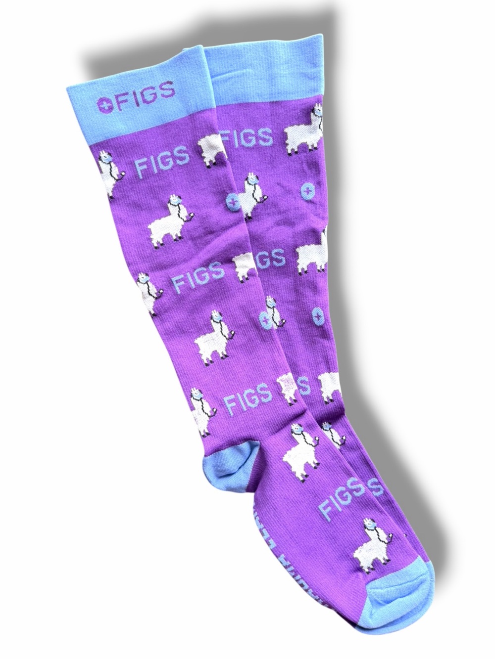 FIGS Trauma Llama Compression Socks Unisex Size Med Nurse Medical Doctor Purple